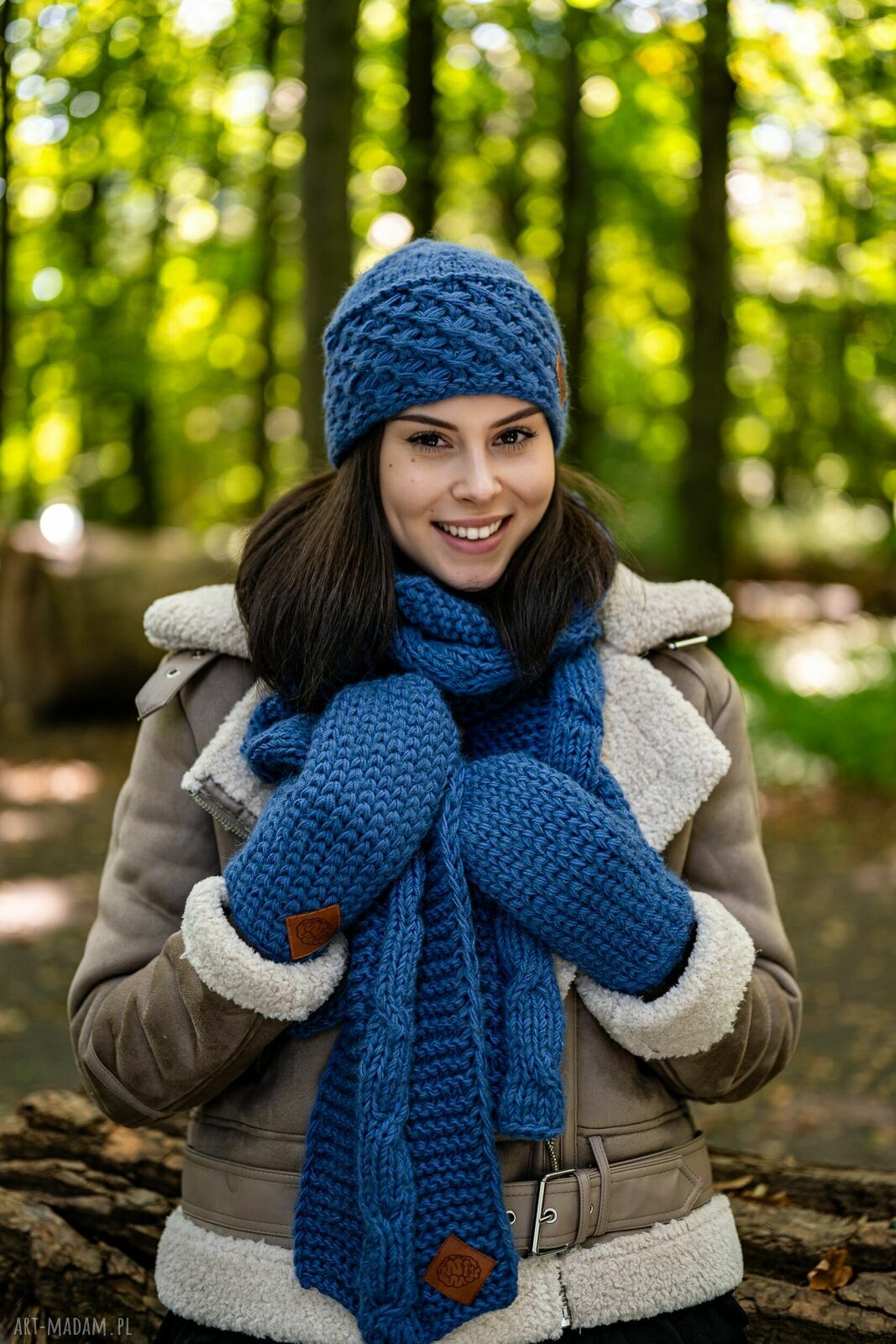 Czapka MERINO Hope „ciemny niebieski” - podszewka z jedwabiu
