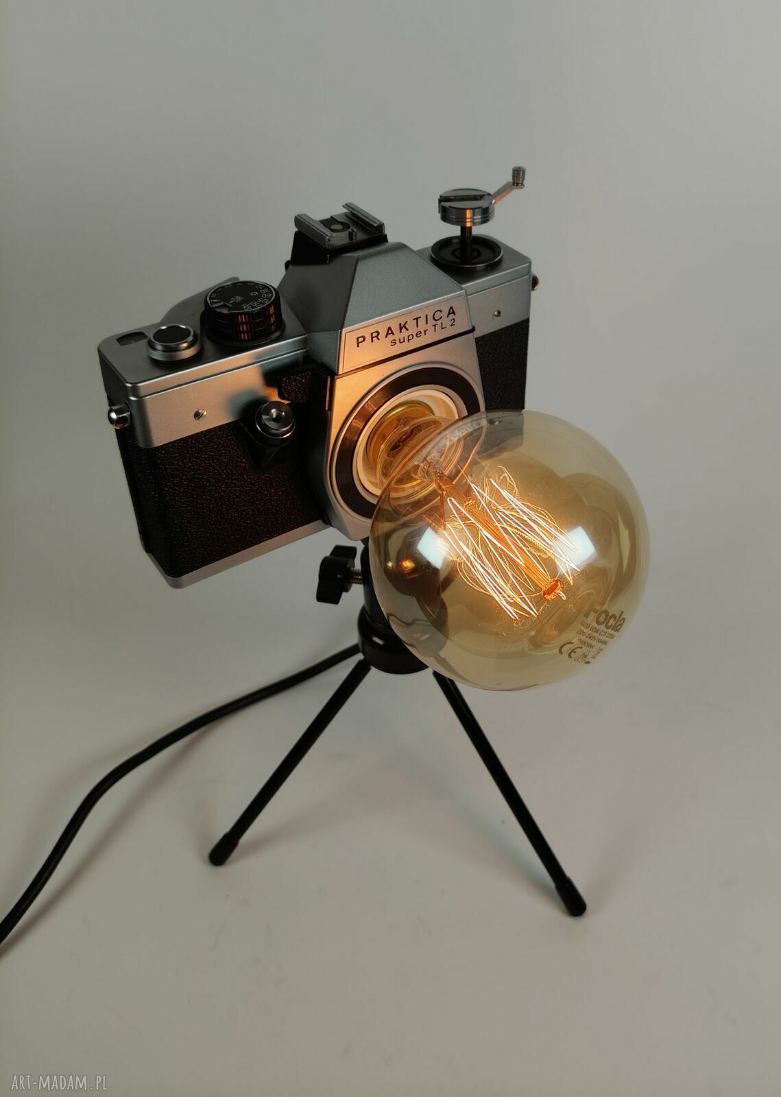 Lampka z aparatu fotograficznego w stylu retro - prezent dla fotografa