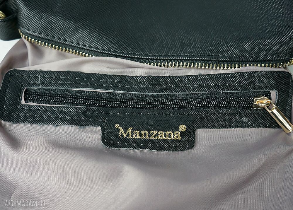 Torebka listonoszka MANZANA Zameczki - czarna klasyczna