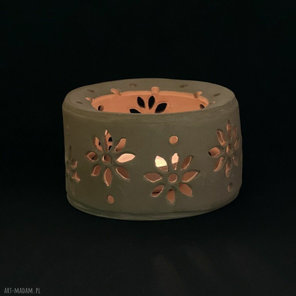 Podgrzewacz do kubka w kwiaty - ręcznie robiony świecznik na tealight