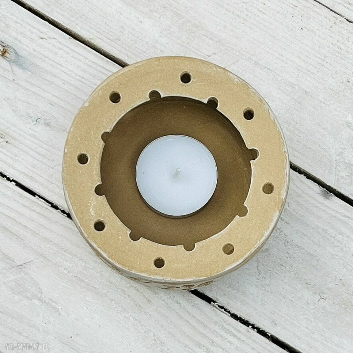 Podgrzewacz do kubka w kwiaty - ręcznie robiony świecznik na tealight