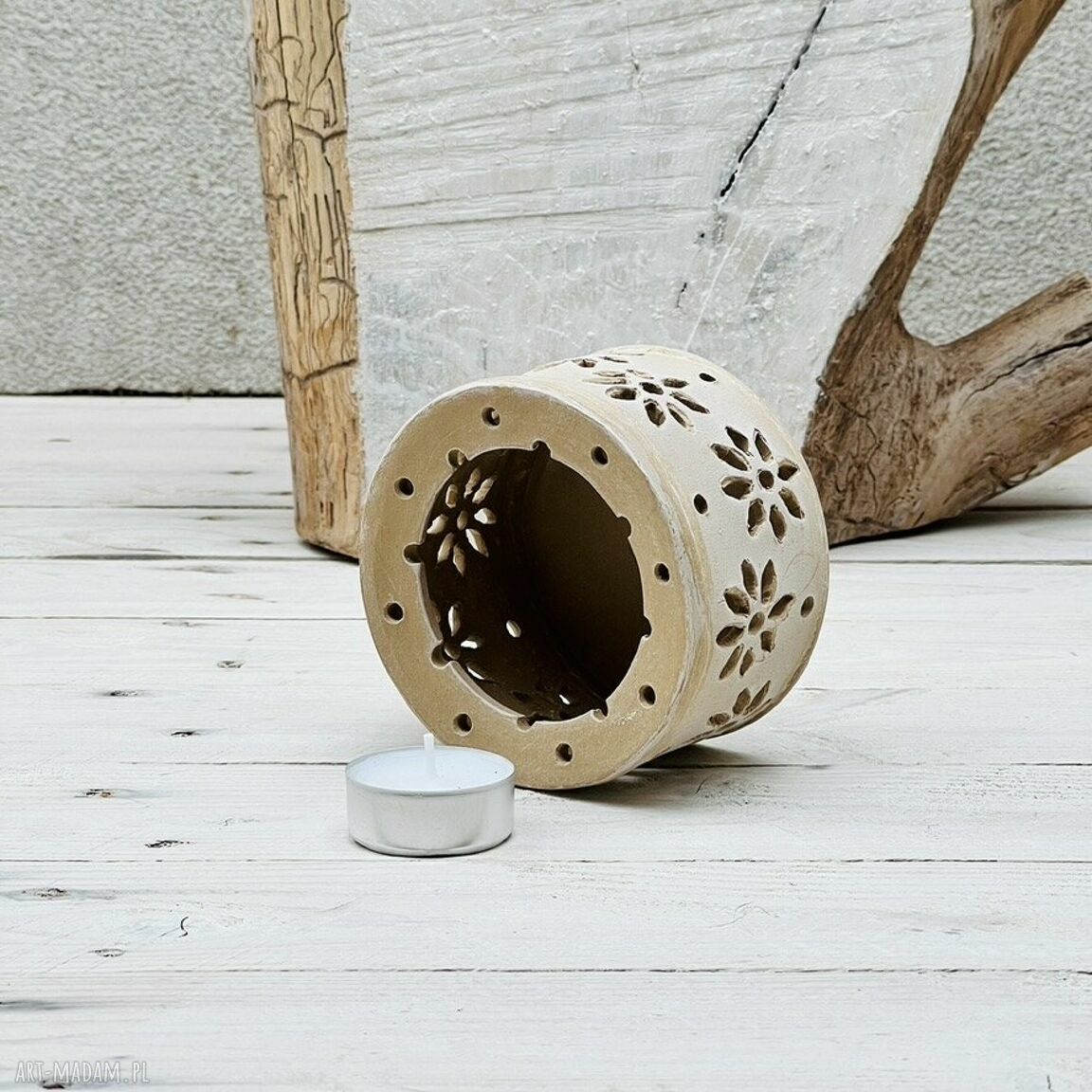 Podgrzewacz do kubka w kwiaty - ręcznie robiony świecznik na tealight