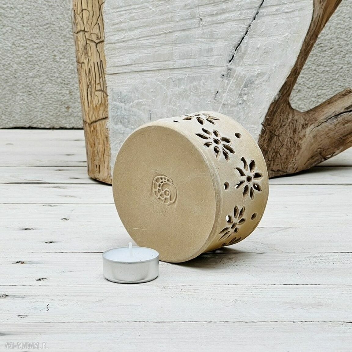 Podgrzewacz do kubka w kwiaty - ręcznie robiony świecznik na tealight