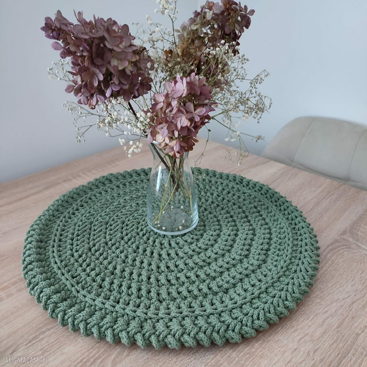 Boho podkładka szydełkowa ze sznurka 50 cm