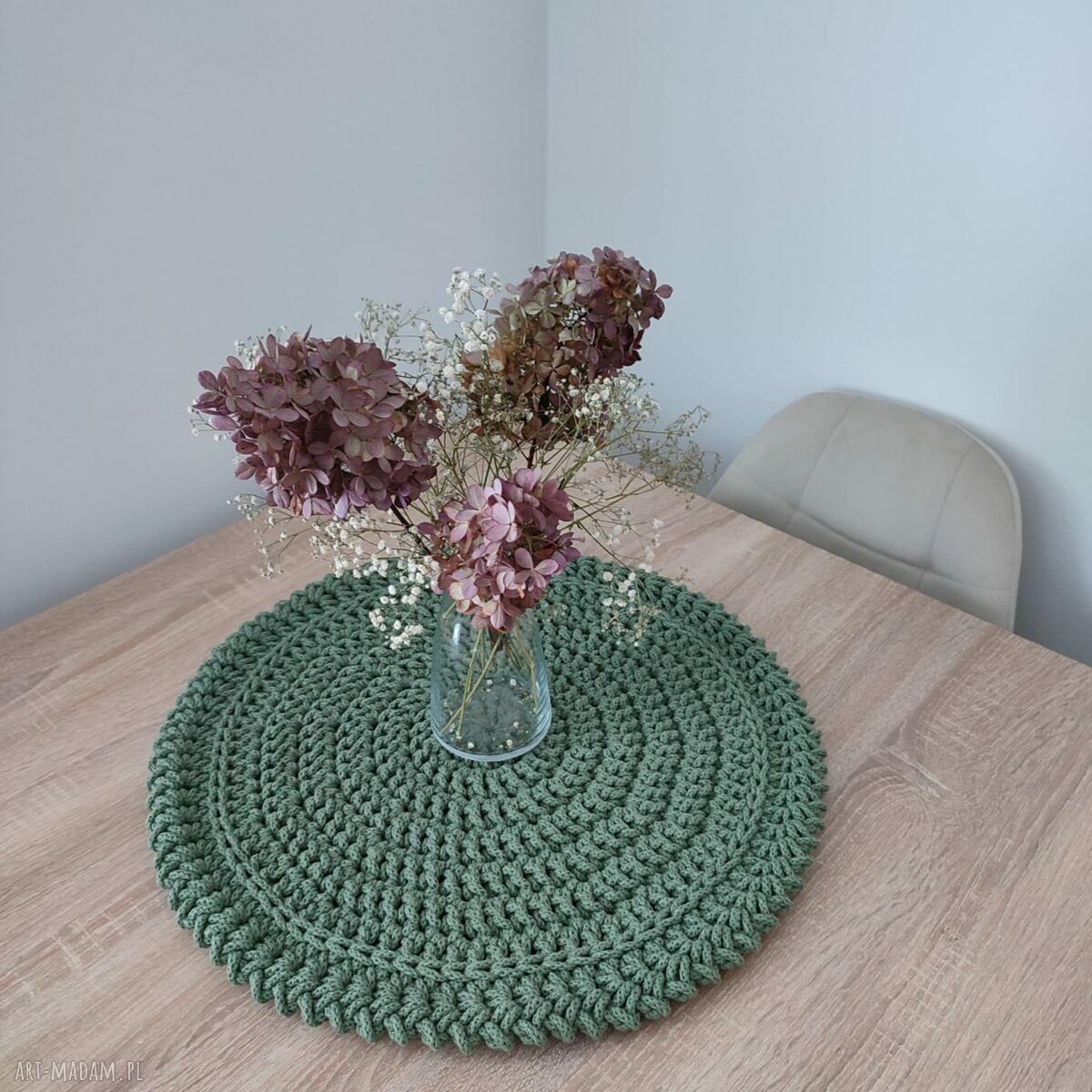 Boho podkładka szydełkowa ze sznurka 50 cm