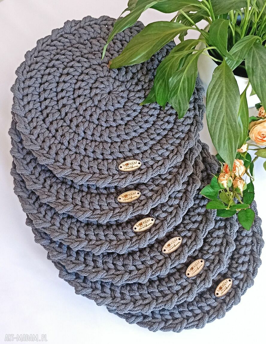 Podkładka na stół pod talerz 25 cm ze sznurka bawełnianego