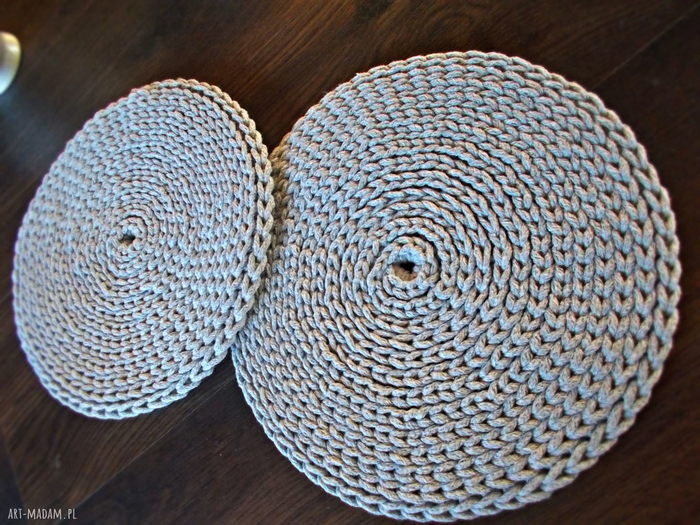Podkładka okrągła ze sznurka bawełnianego, średnica 50 cm