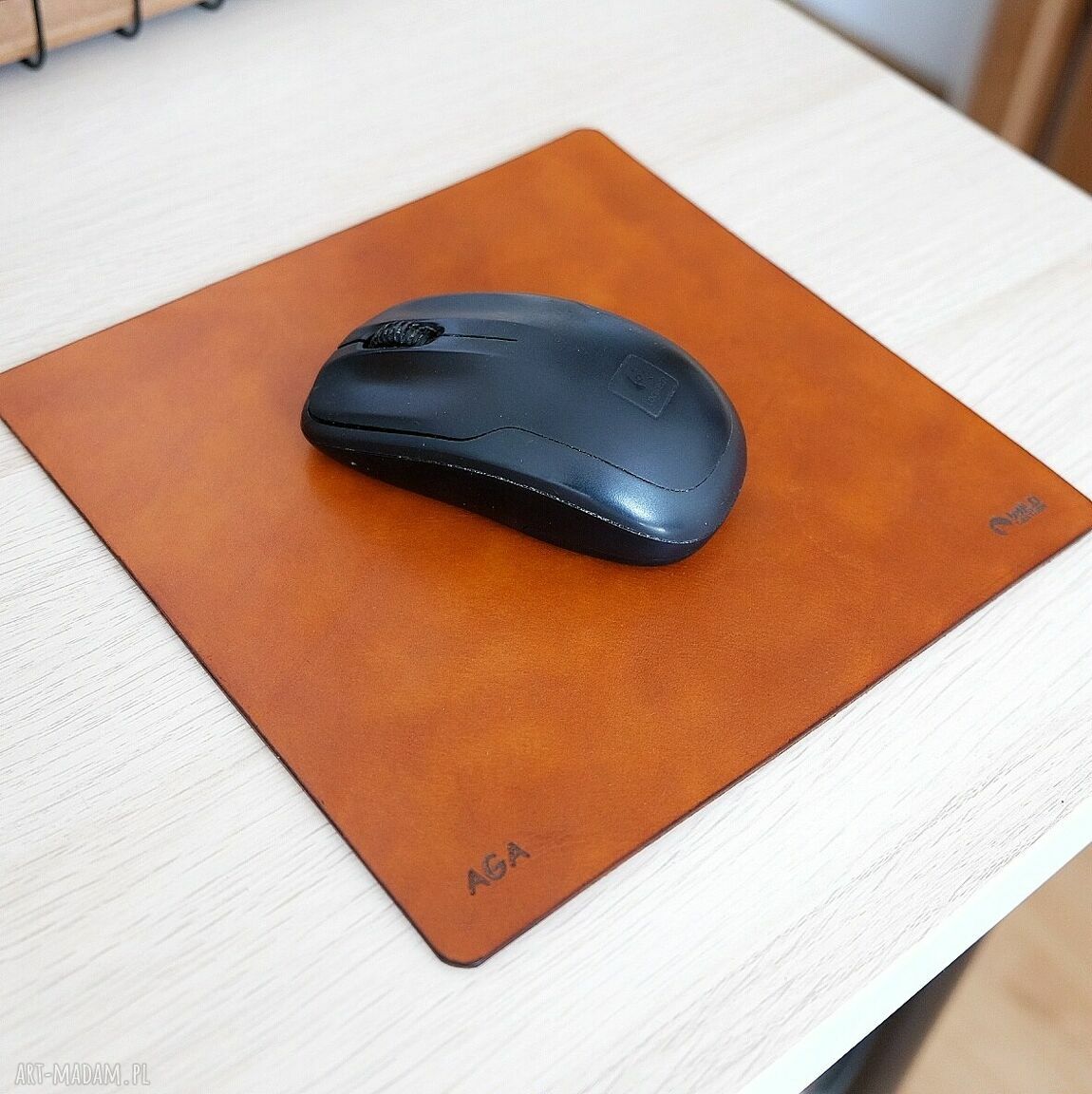 Skórzana podkładka pod mysz Wild Leather 20x20 - personalizowana