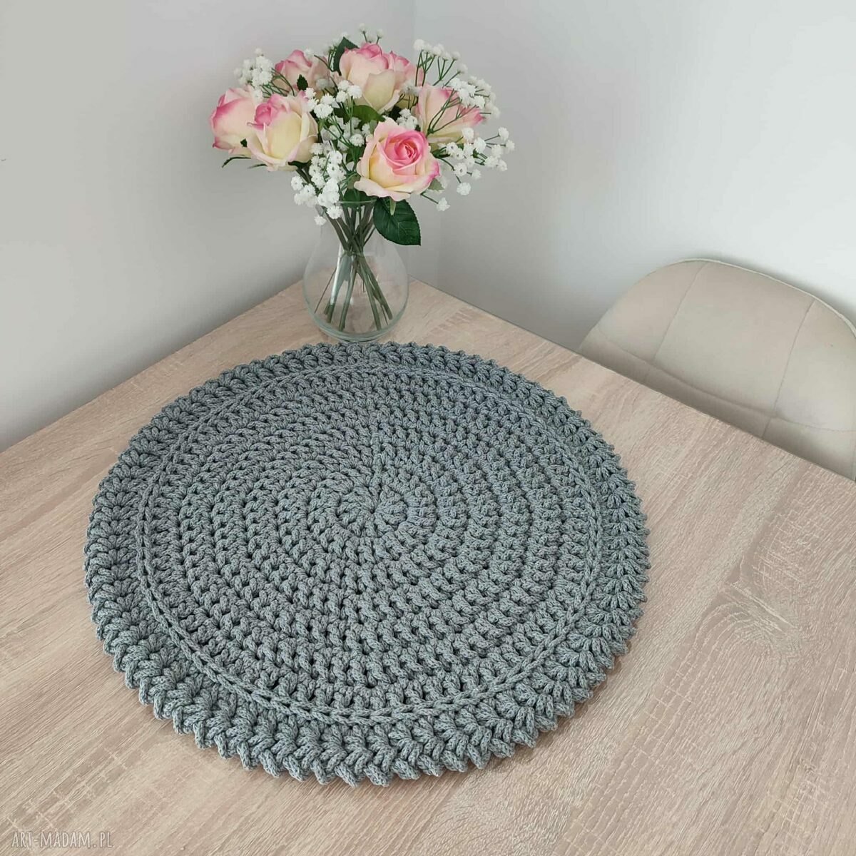 Podkładka szydełkowa Boho ze sznurka bawełnianego 50 cm