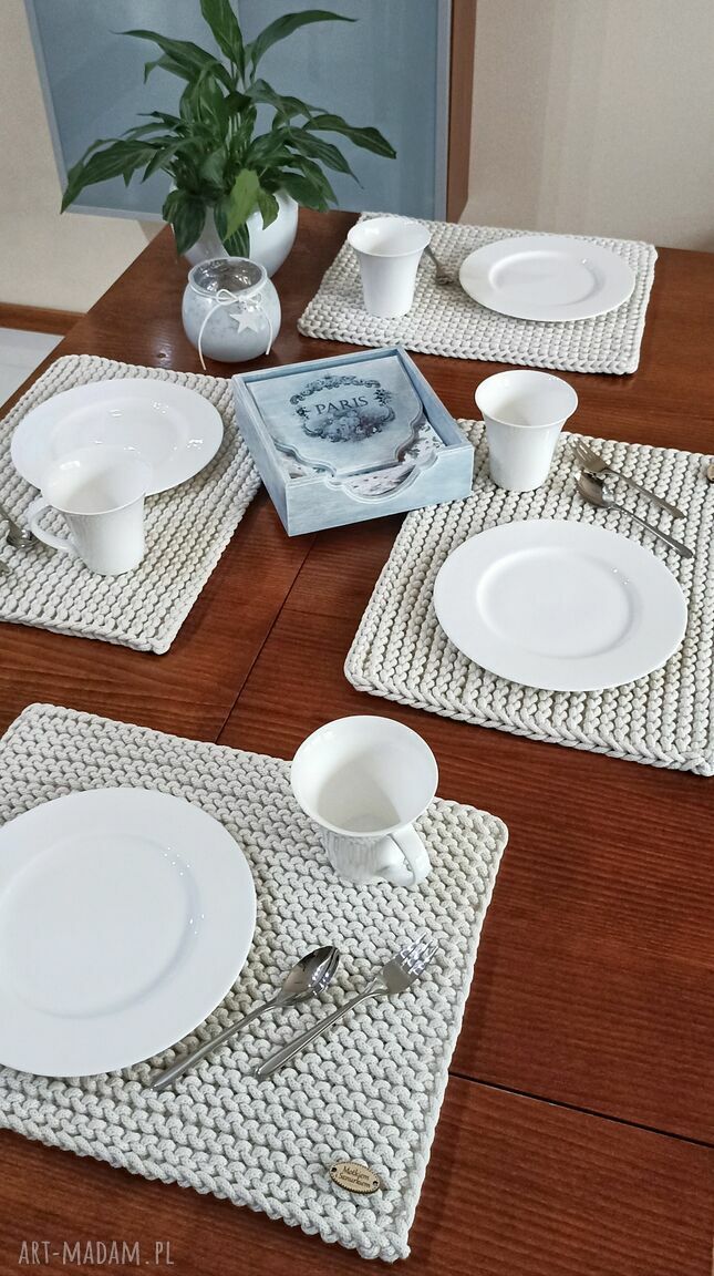 Ręcznie robiona podkładka ze sznurka Blaise 30/40 cm