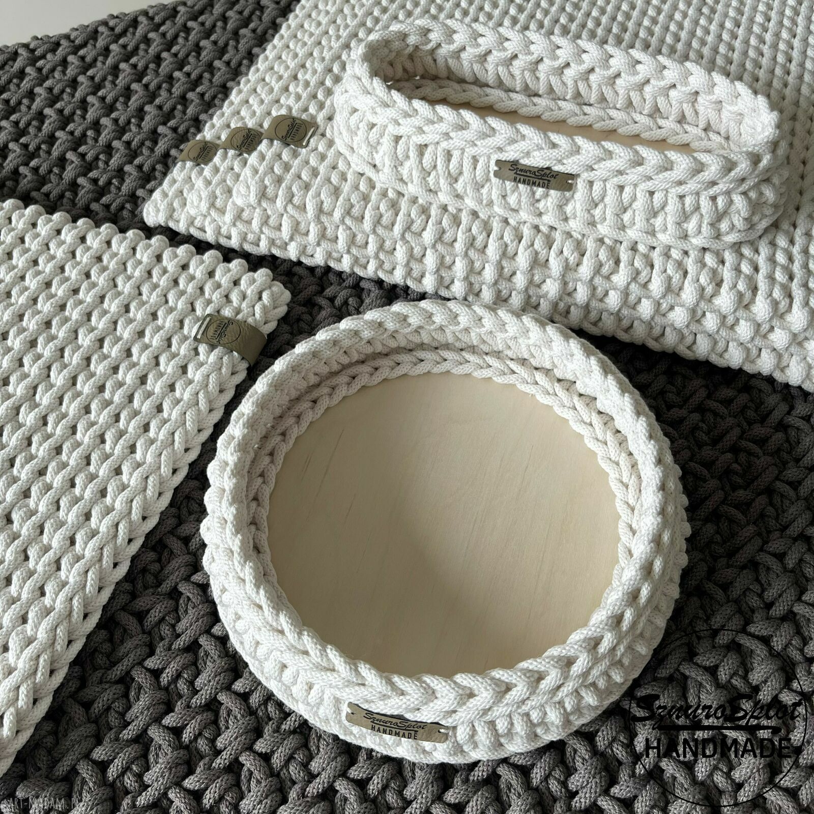 Ręcznie robione podkładki na stół 30x40 cm - komplet 4 sztuk