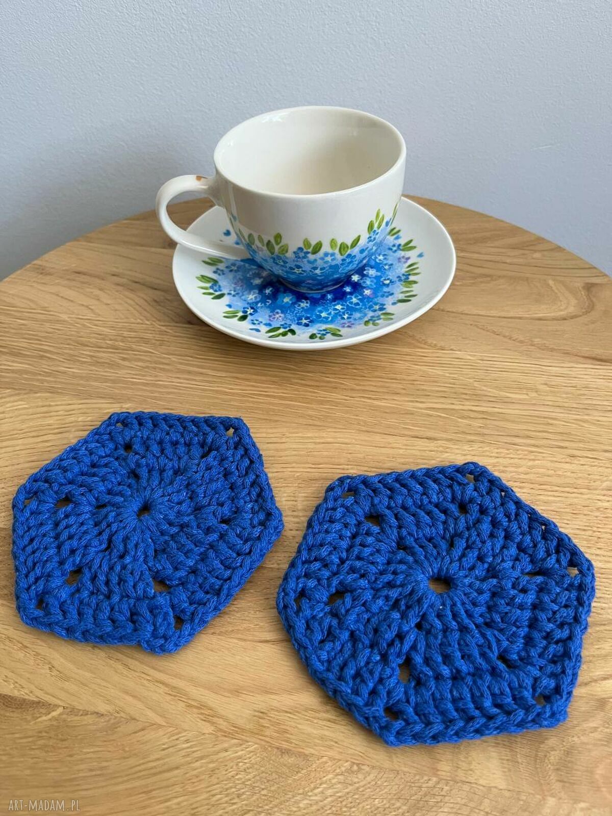 Chabrowe podkładki pod kubki w sześciokącie - zestaw 2 sztuki ok. 11 cm