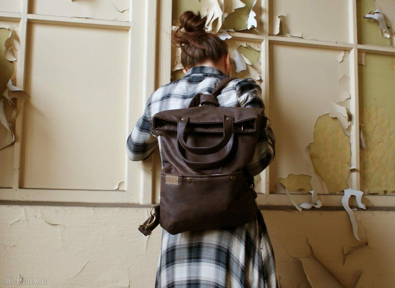 3w1 plecako torba czekolada vegan ręcznie zrobione