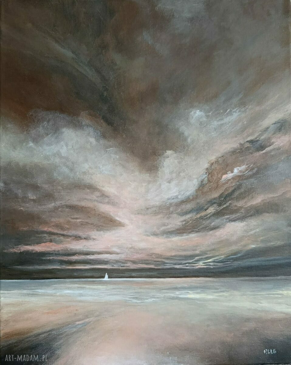 Podróż - obraz akrylowy 50x40 cm z motywem morza i łodzi