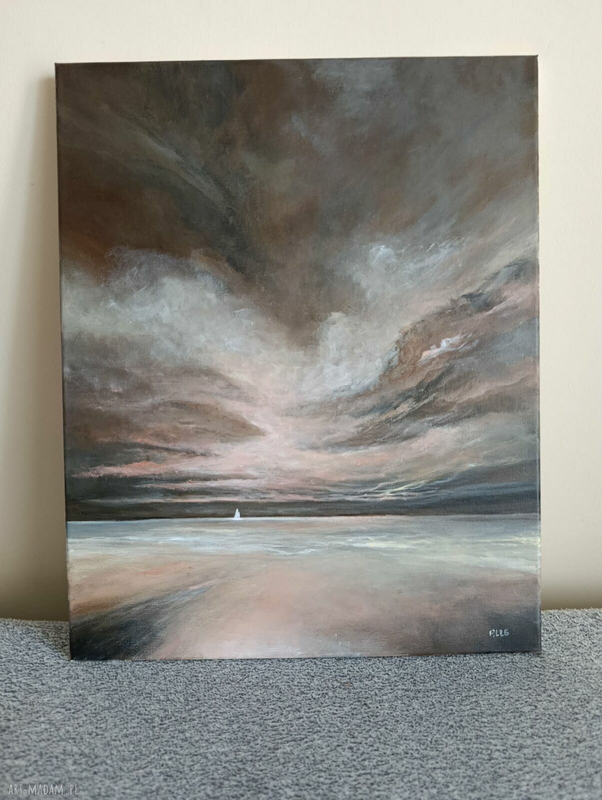 Podróż - obraz akrylowy 50x40 cm z motywem morza i łodzi