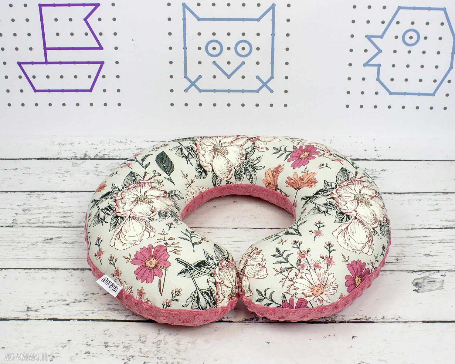 Poduszka Podróżna Kwiaty Vintage Garden Szare