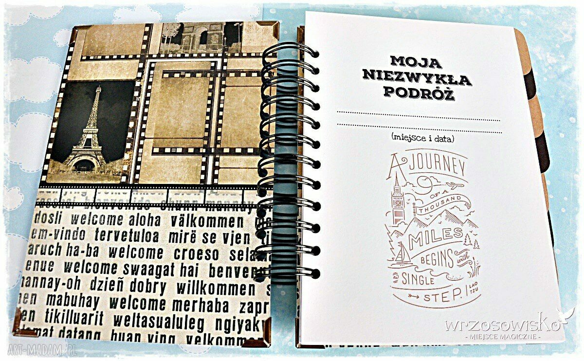 Planer Podróży/Dziennik Podróży ręcznie wykonane