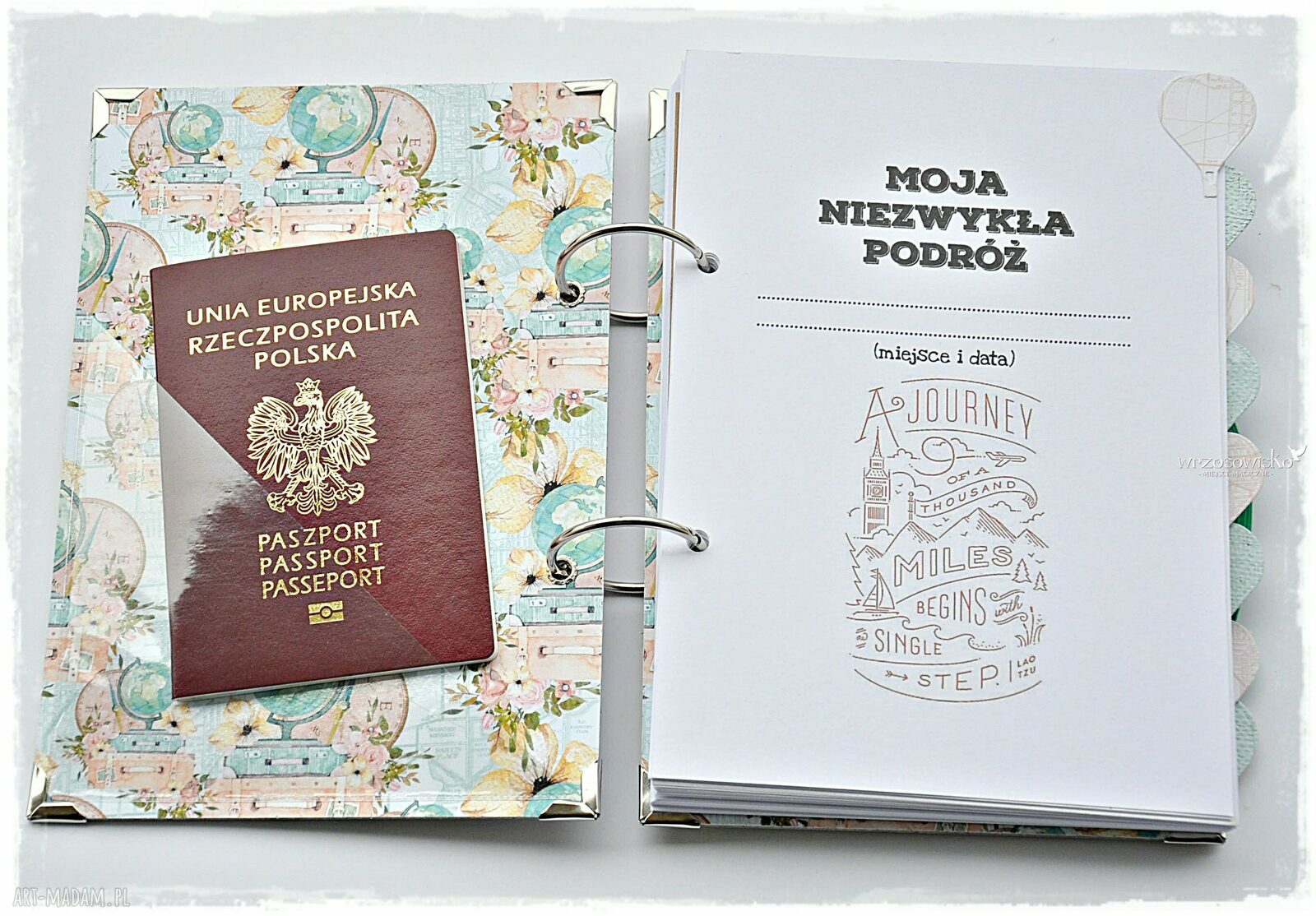 Planner Podróży, Pamiętnik Podróży z personalizacją Hand Made