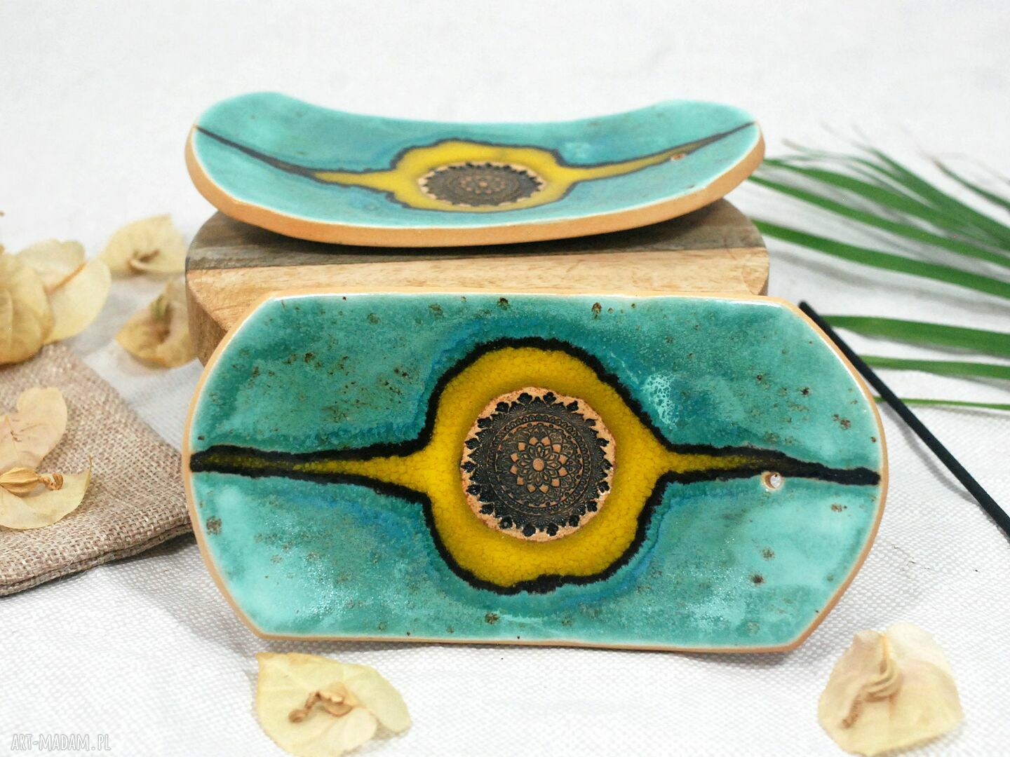 Ceramiczna podstawka na kadzidełko „lawa” - boho dekoracja