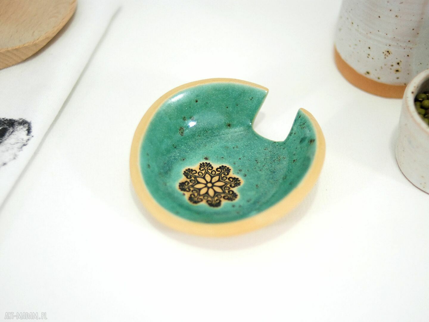 Ceramiczna podstawka pod łyżeczkę - mandala