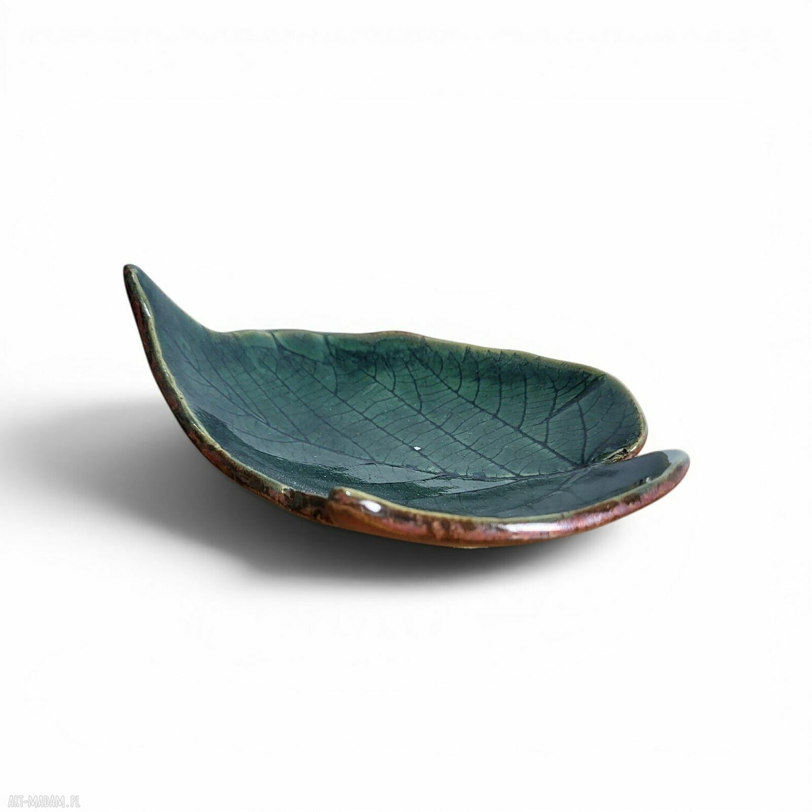 Podstawka pod biżuterię - ceramiczny liść handmade