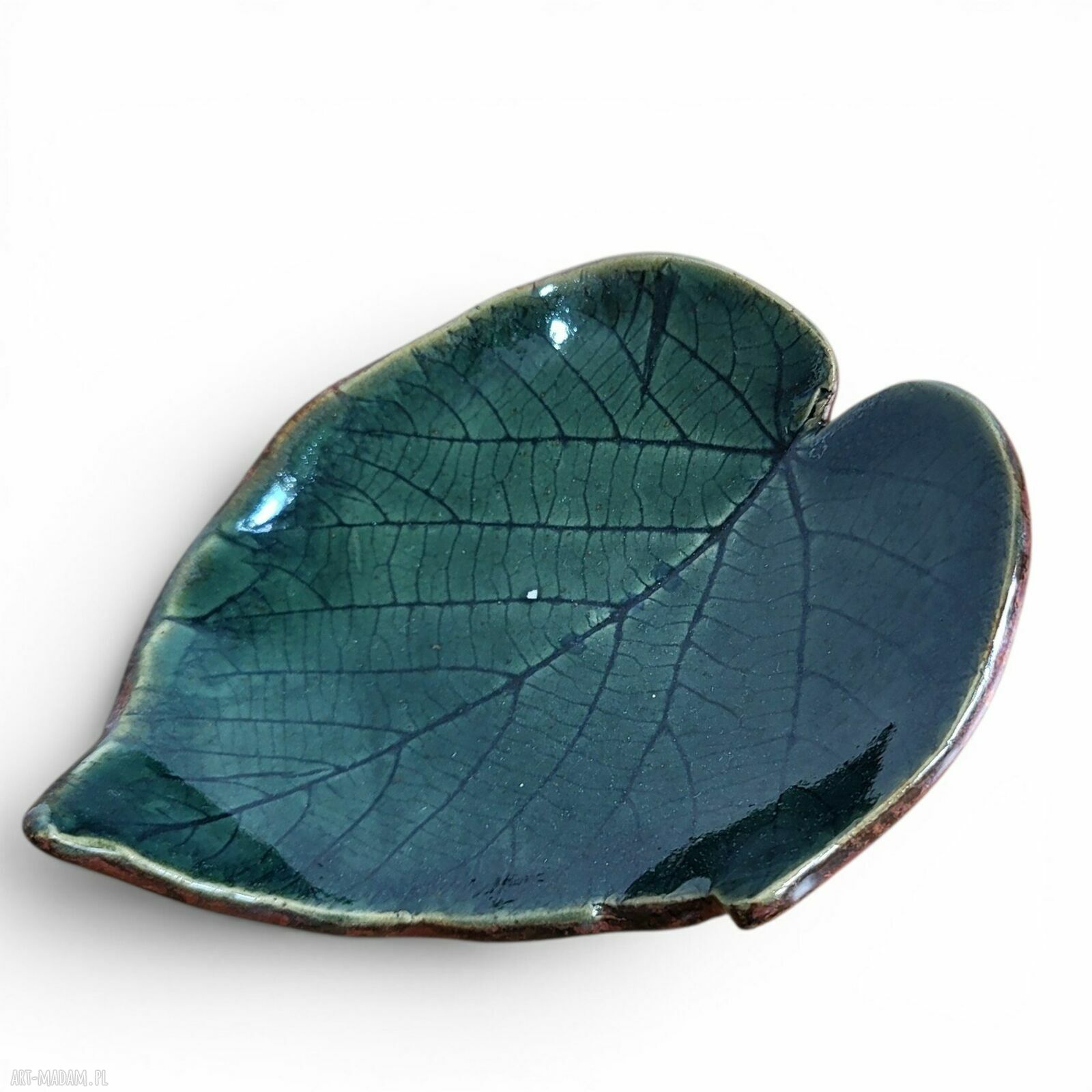Podstawka pod biżuterię - ceramiczny liść handmade