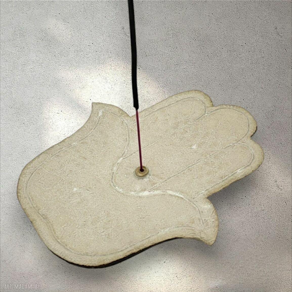 Podstawka pod kadzidło Chamsa - Ręka Fatimy (ceramika handmade)