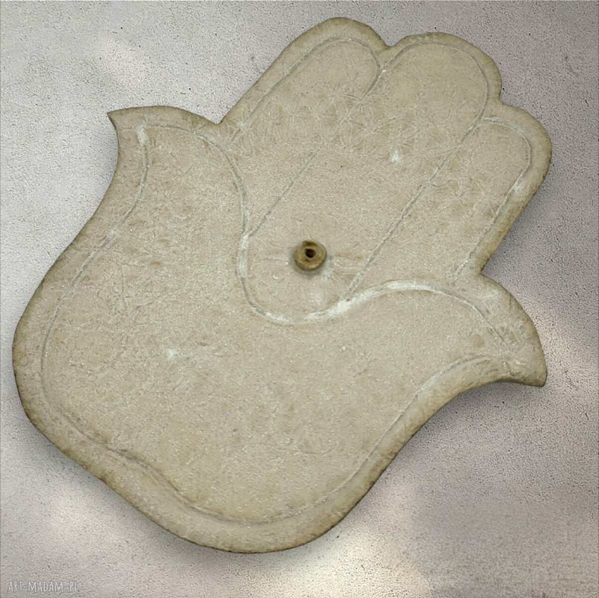 Podstawka pod kadzidło Chamsa - Ręka Fatimy (ceramika handmade)