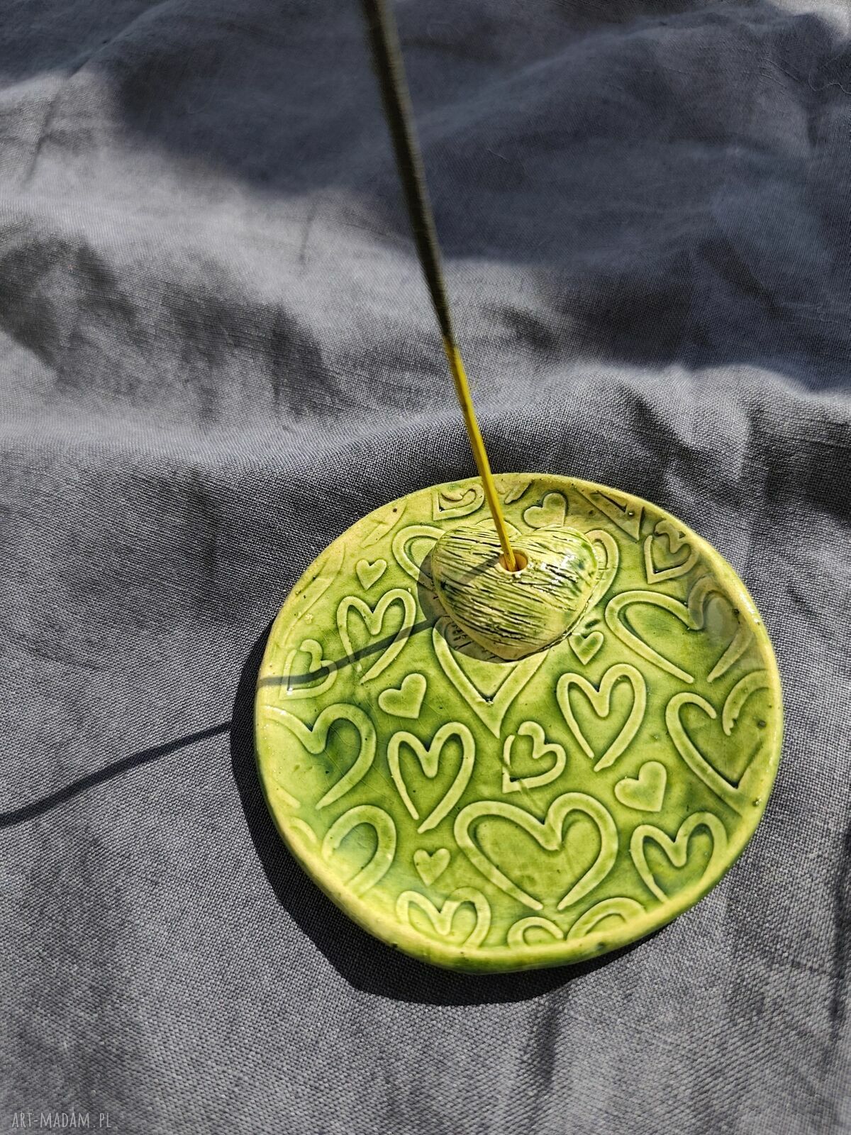 Podstawka pod kadzidełko z ceramiki - żabka handmade