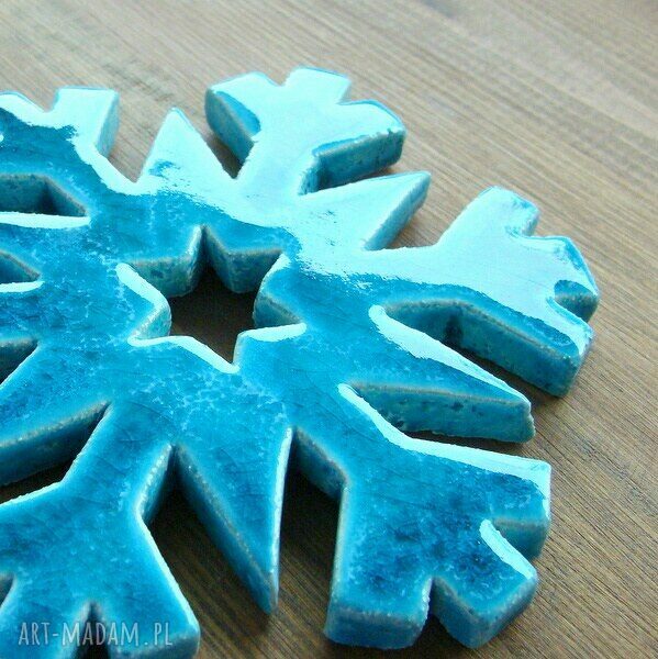 Podstawka pod gorące naczynie śnieżynka - ceramiczna podkładka 13,5 cm