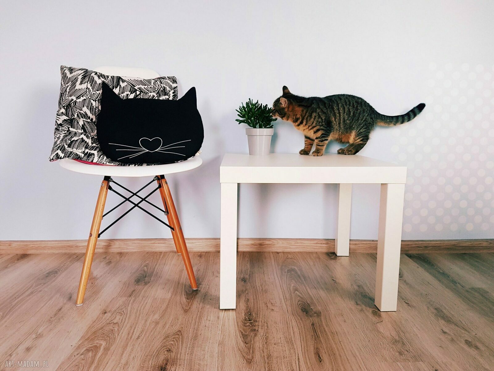 kocia poduszka handmade