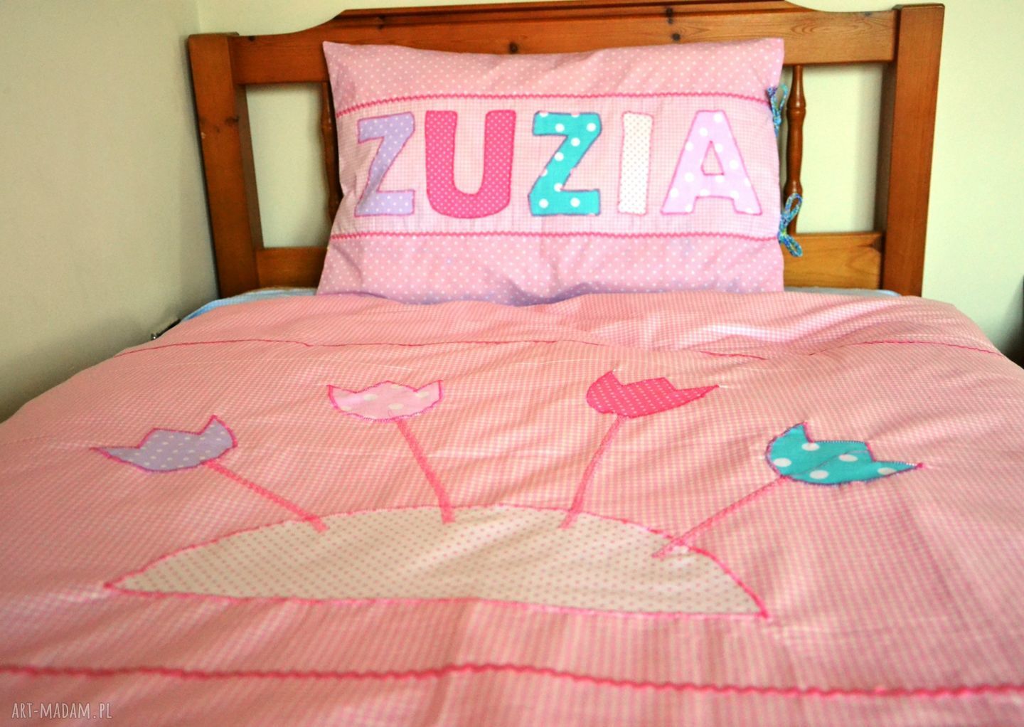 Bawełniana pościel aplikacjami mieniem zamówienie poszewka kołdra