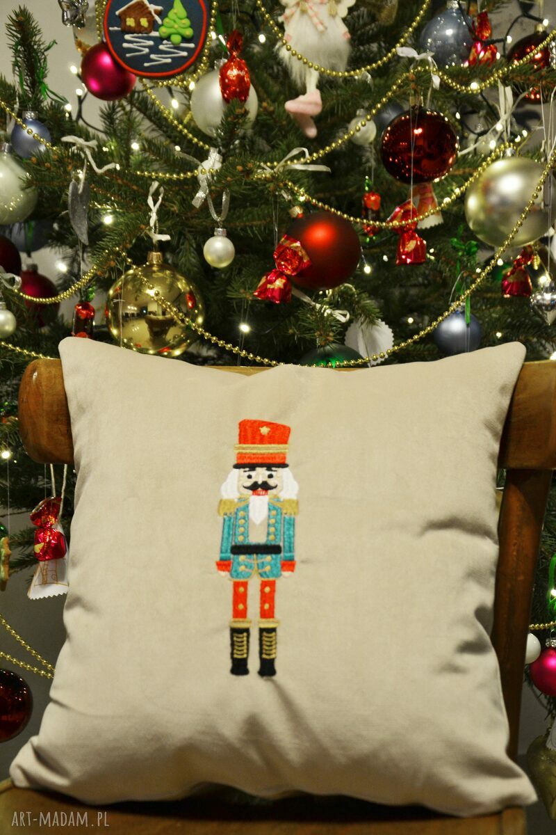 Poduszka dekoracyjna Świąteczna Nutcracker - dziadek do orzechów 40x40