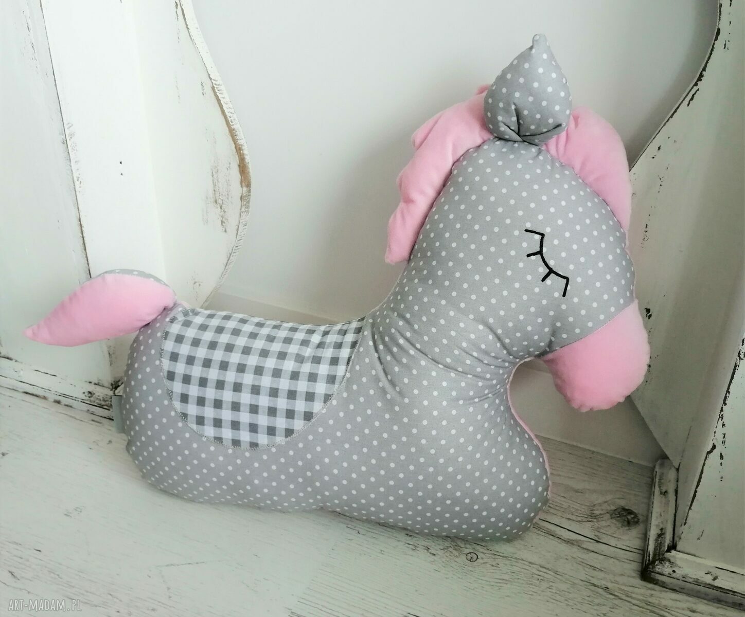 Poduszka dziecięca koń - miękka przytulanka minky handmade