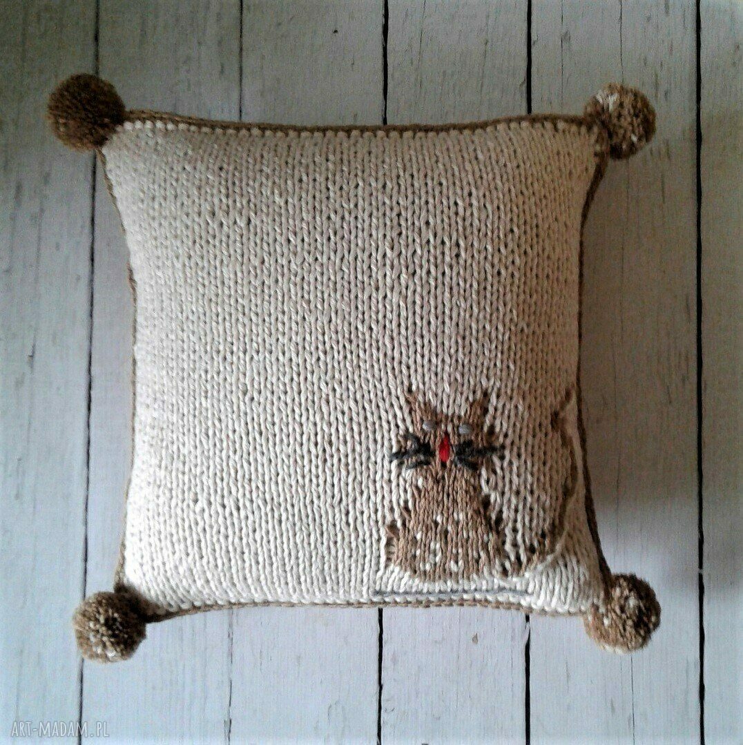 pokoik dziecka: dziergana poszewka kotek ręcznie zrobione