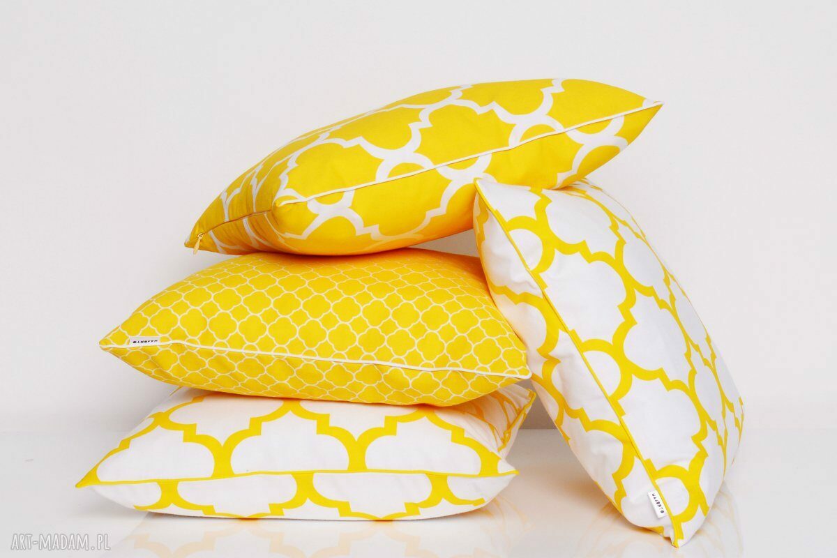 Poduszka FRESH YELLOW-WHITE 50x50cm