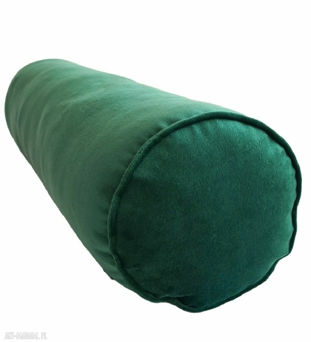 Poduszka glamour wałek welurowy 50 cm - butelkowa zieleń