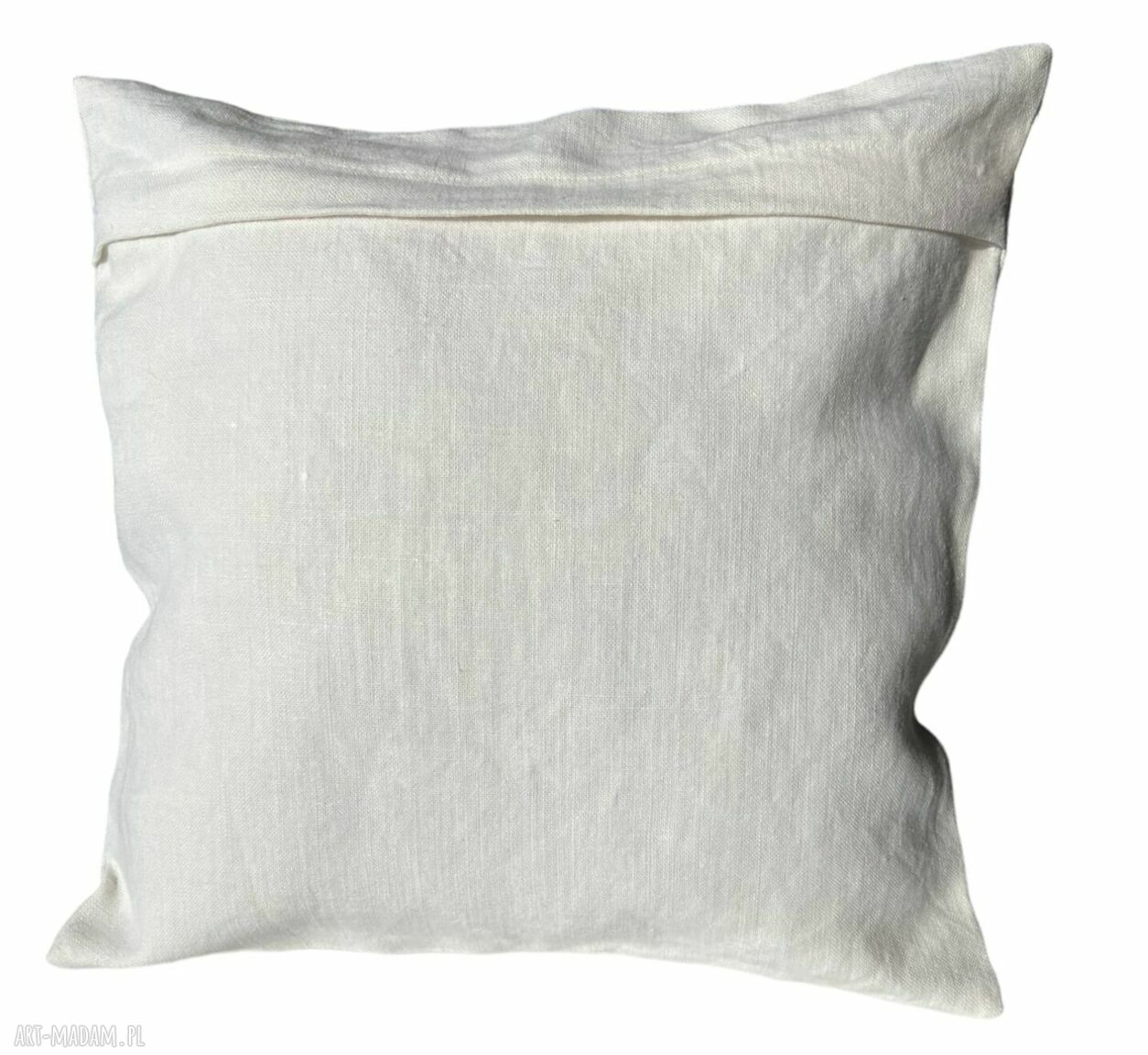 Poduszka lniana 40x40 cm z haftem Kwiaty - wkład gratis