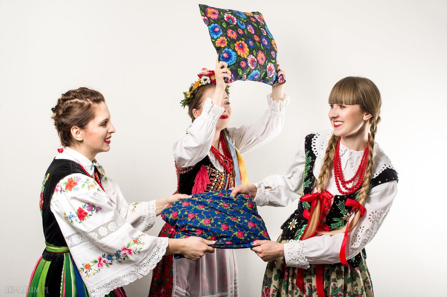 Poduszka Ludowe Kwiaty - styl łowicki