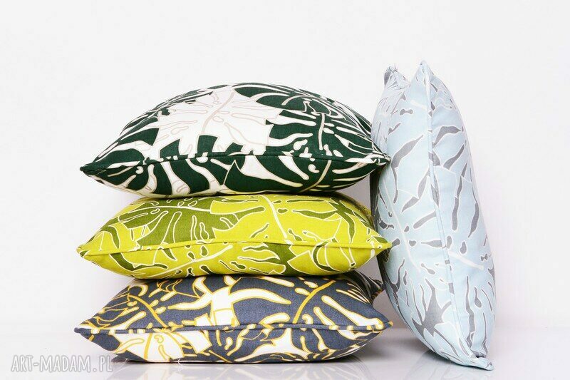 Poduszka Monstera Leaves - DEEP GREEN 50x50cm