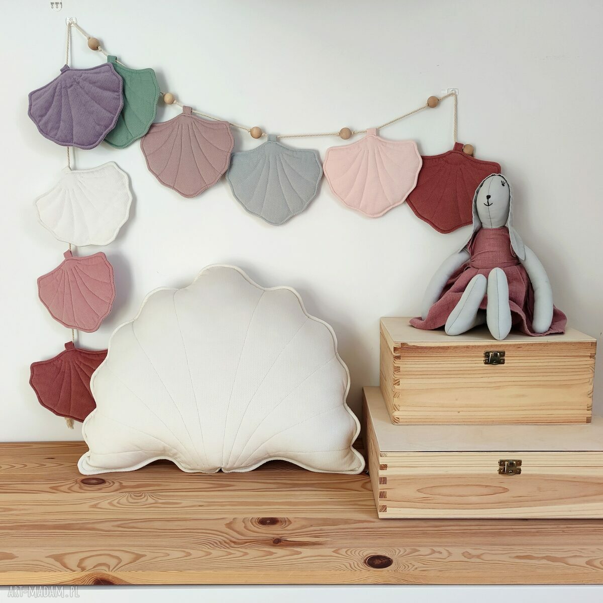 Poduszka muszla jasiek ozdoba salonu dekoracyjna muszelka