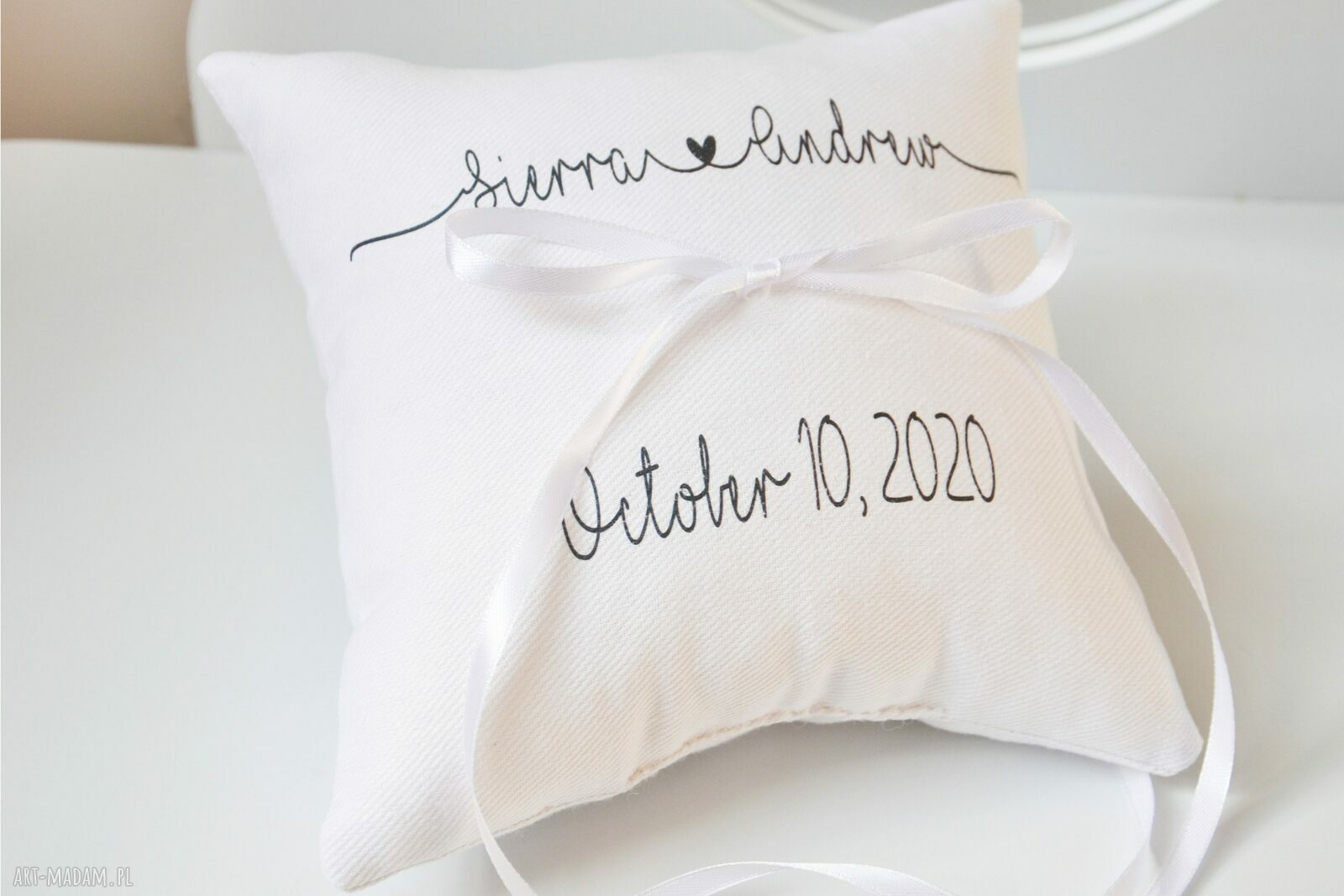 Poduszka na obrączki personalizowana ślubna R69