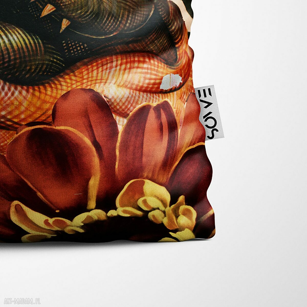 Poduszka ozdobna Krokodyl z welurową poszewką 55x55 (handmade)