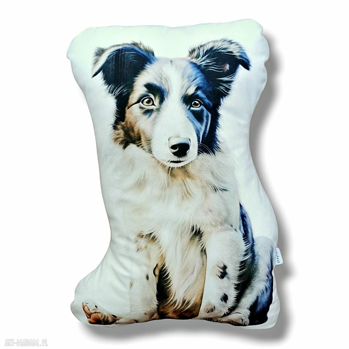 Poduszka piesek Border Collie w beżowym kolorze - miękka i antyalergiczna