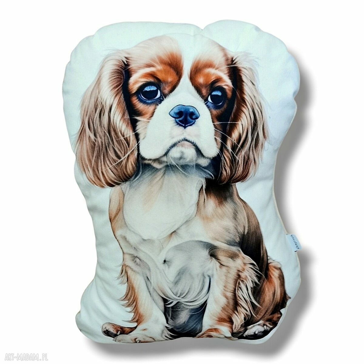 Poduszka piesek Cavalier King Charles - ozdobna przytulanka beżowa