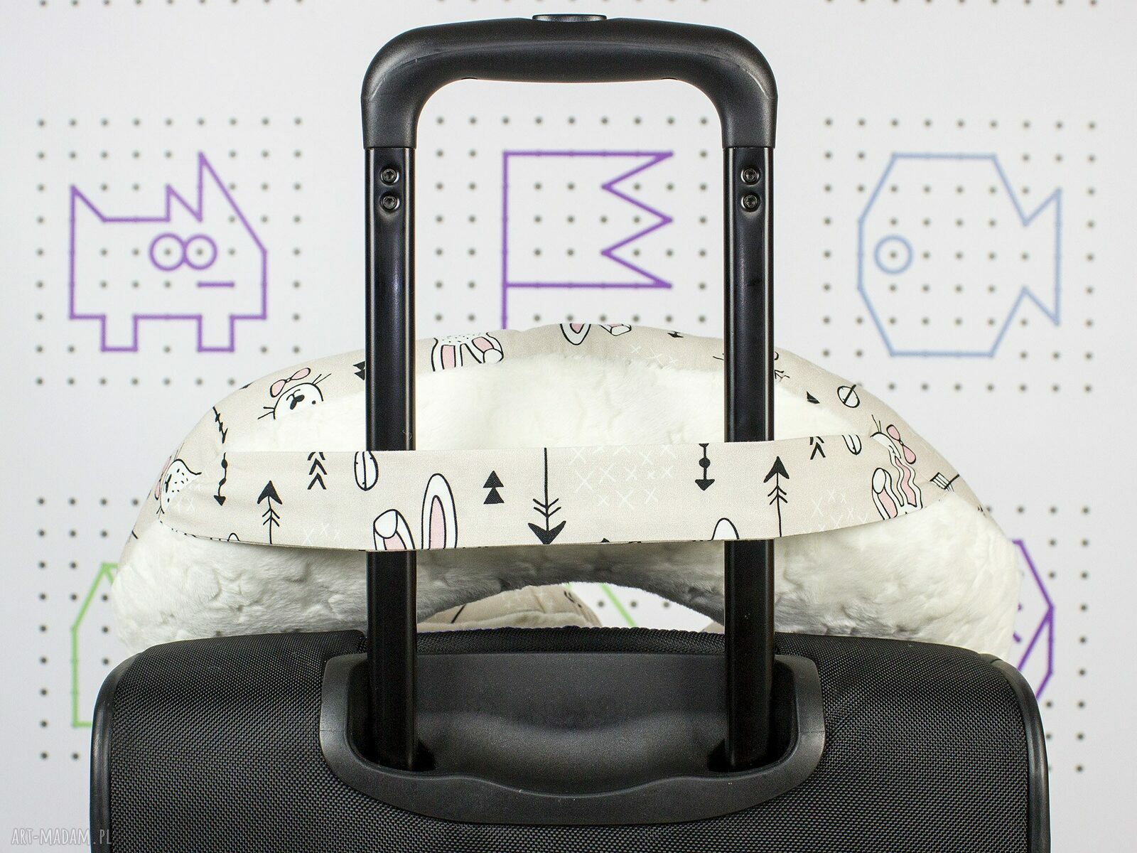 Poduszka podróżna królik strzały w kształcie rogala (zagłówek)