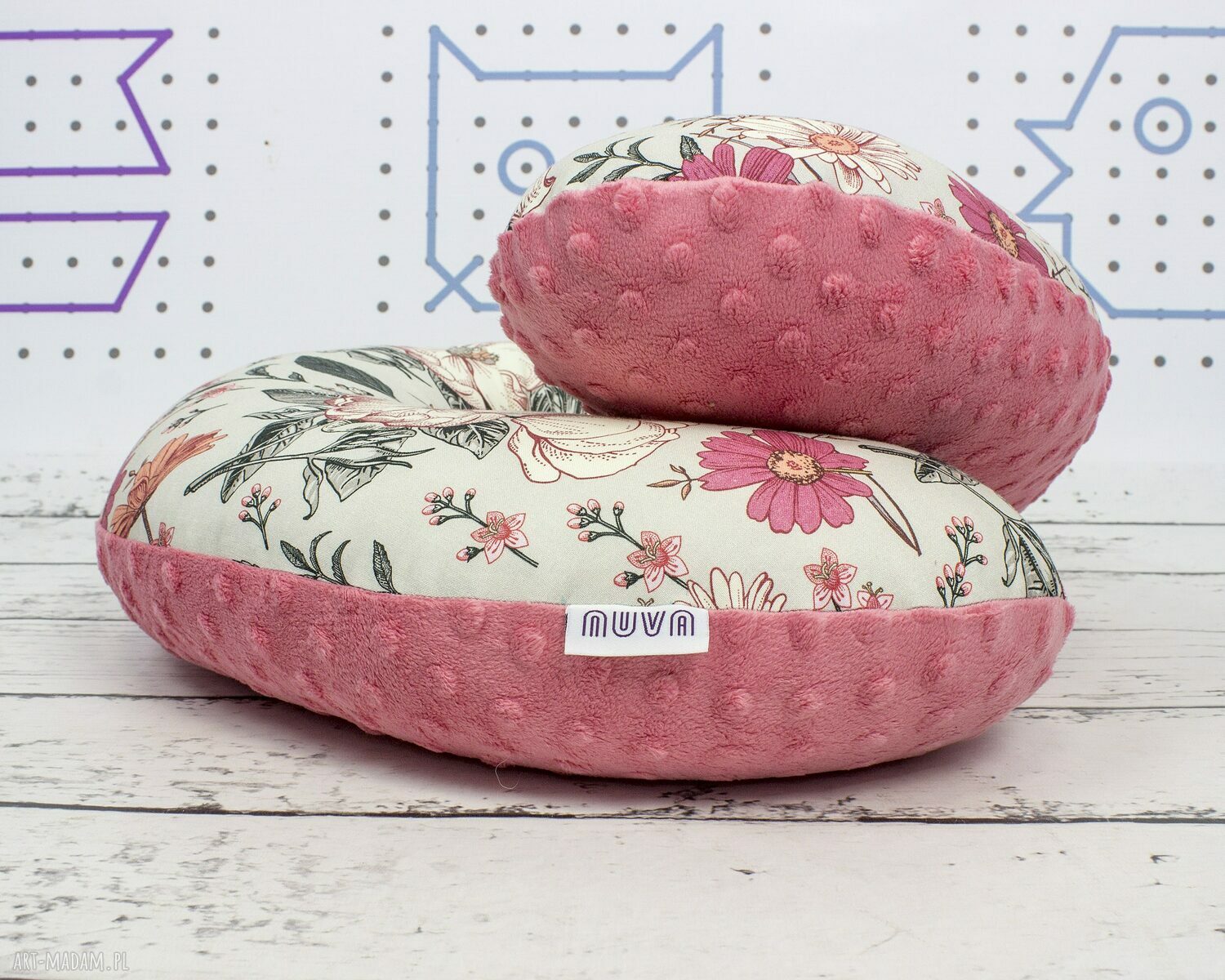 Poduszka Podróżna Kwiaty Vintage Garden Szare