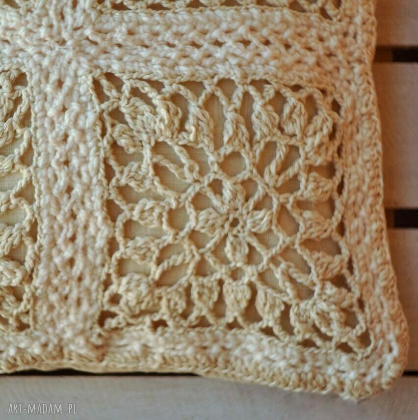 poduszki: Poszewka z lnu i bawełny hand made