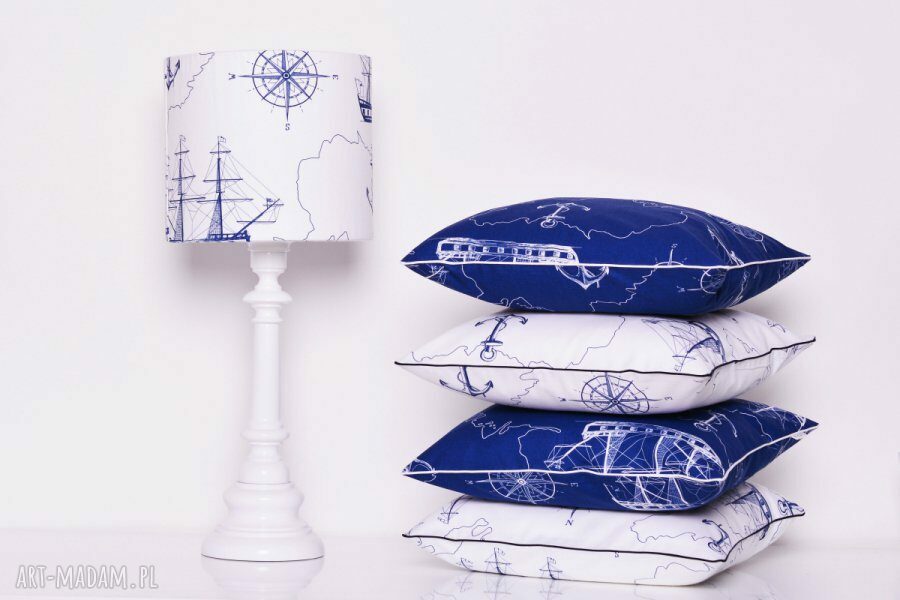Poduszka SEA MAP Navy Blue 40x40cm od majunto