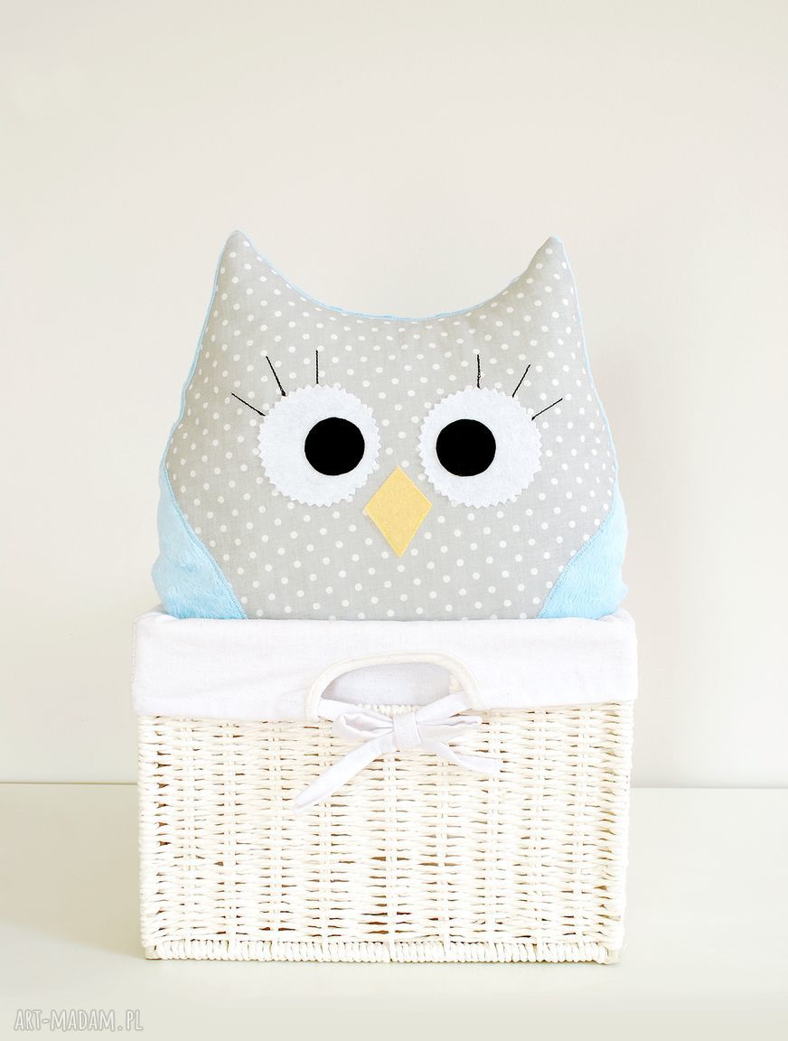 Sowa poduszka minky - miękka poducha handmade dla dziecka